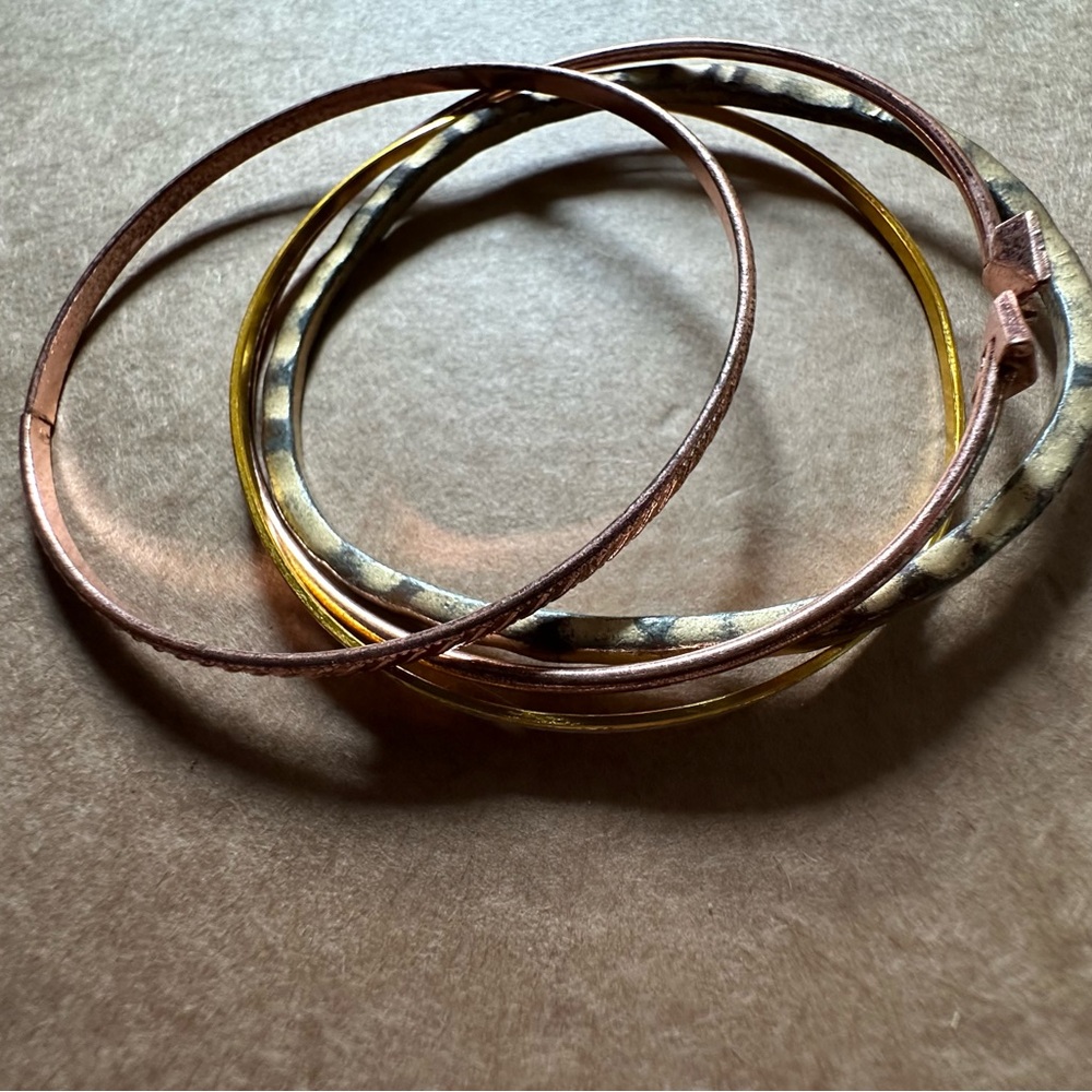 Elegant Mixed Metal Bangle Set